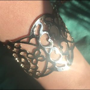 Vintage Silver Lia Sophia Silver Cutout Cuff